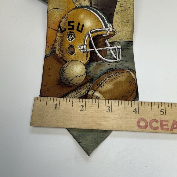 Eagles Wings LSU Sports Theme 100% Silk Neck Tie - Picture 4 of 6